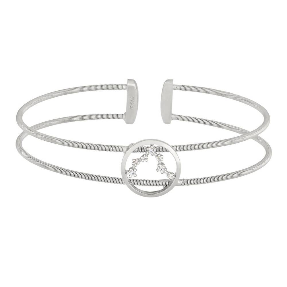 NEW BELLA CAVO rhodium pisces cable cuff in silver